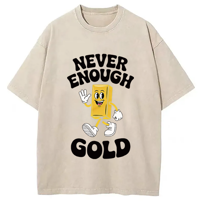 Modecanvas Funny Gold Meme DTG Printing Washed T-Shirt
