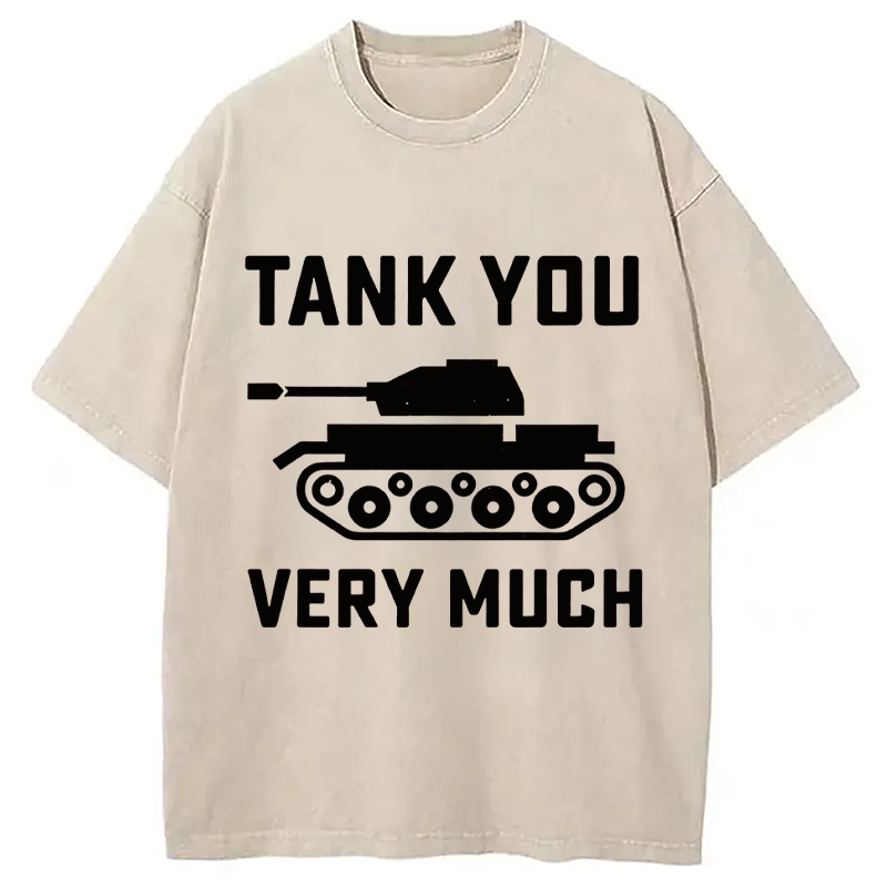 Modecanvas Tank You Very Much DTG Printing Washed T-Shirt