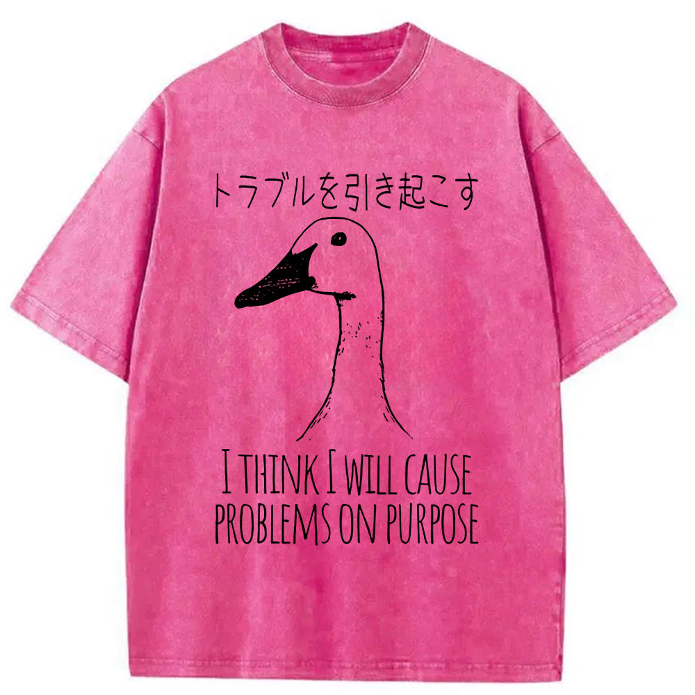 Modecanvas Silly Goose Funny Washed T-Shirt