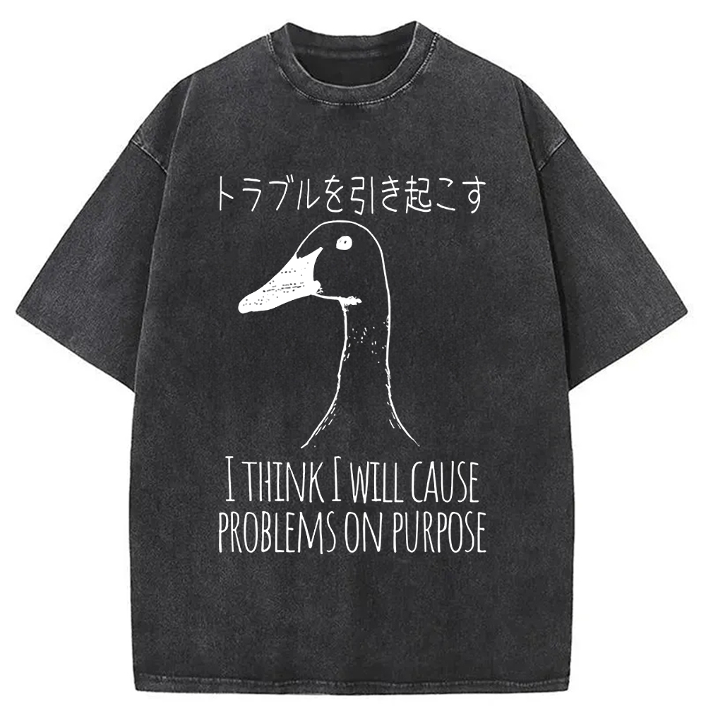 Modecanvas Silly Goose Funny Washed T-Shirt