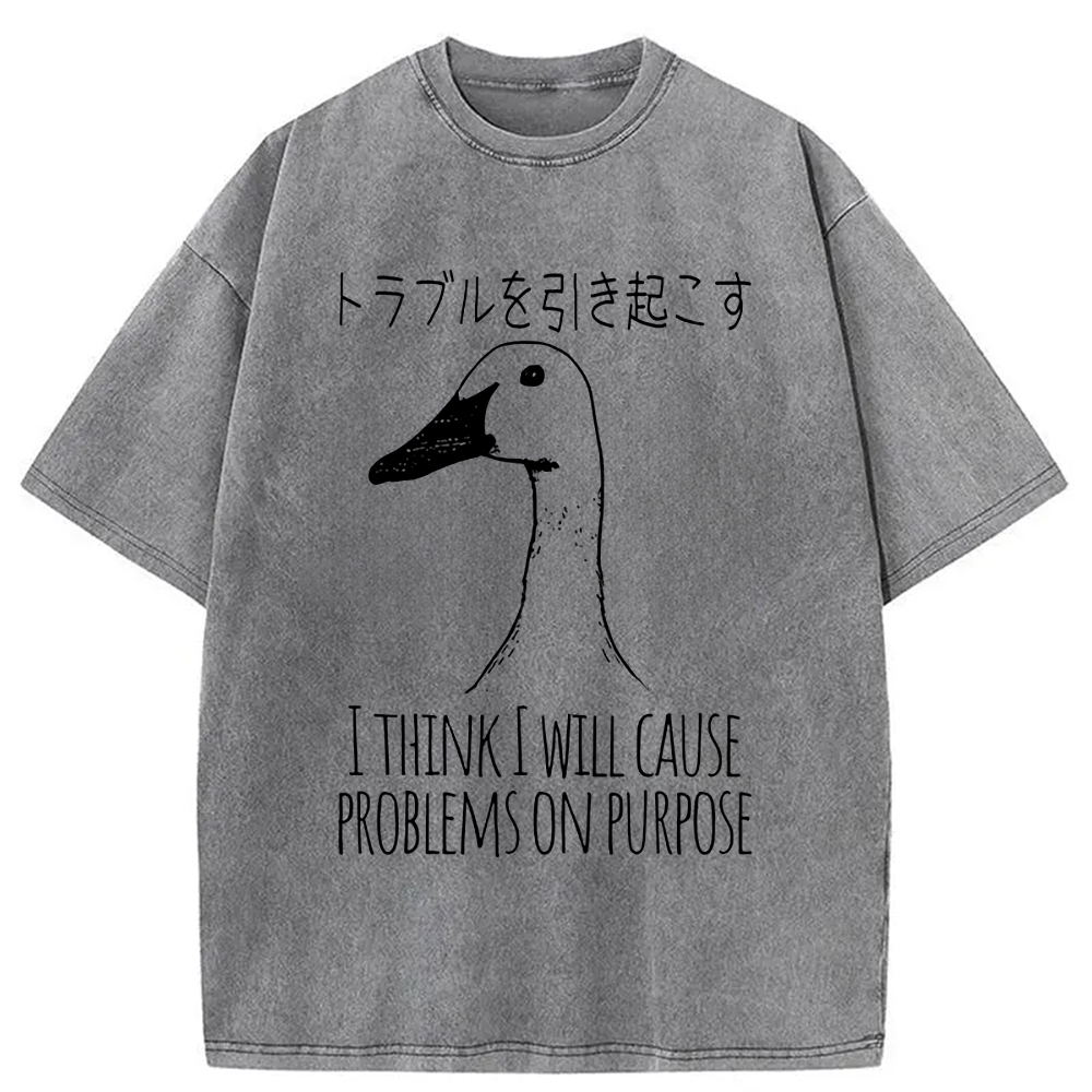 Modecanvas Silly Goose Funny Washed T-Shirt