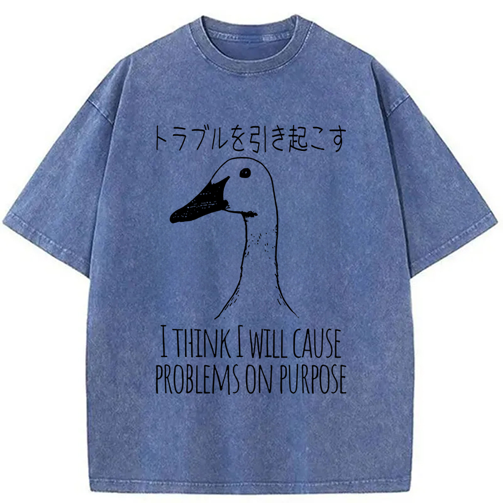 Modecanvas Silly Goose Funny Washed T-Shirt