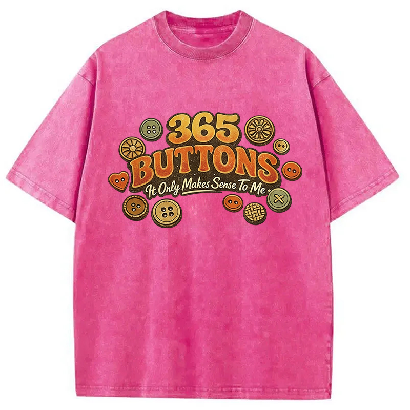 Modecanvas 365 Buttons Meme Retro DTG Printing Washed T-Shirt