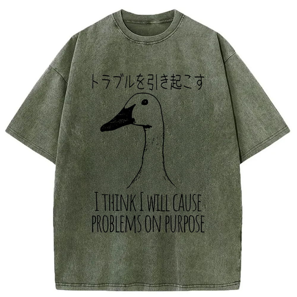 Modecanvas Silly Goose Funny Washed T-Shirt