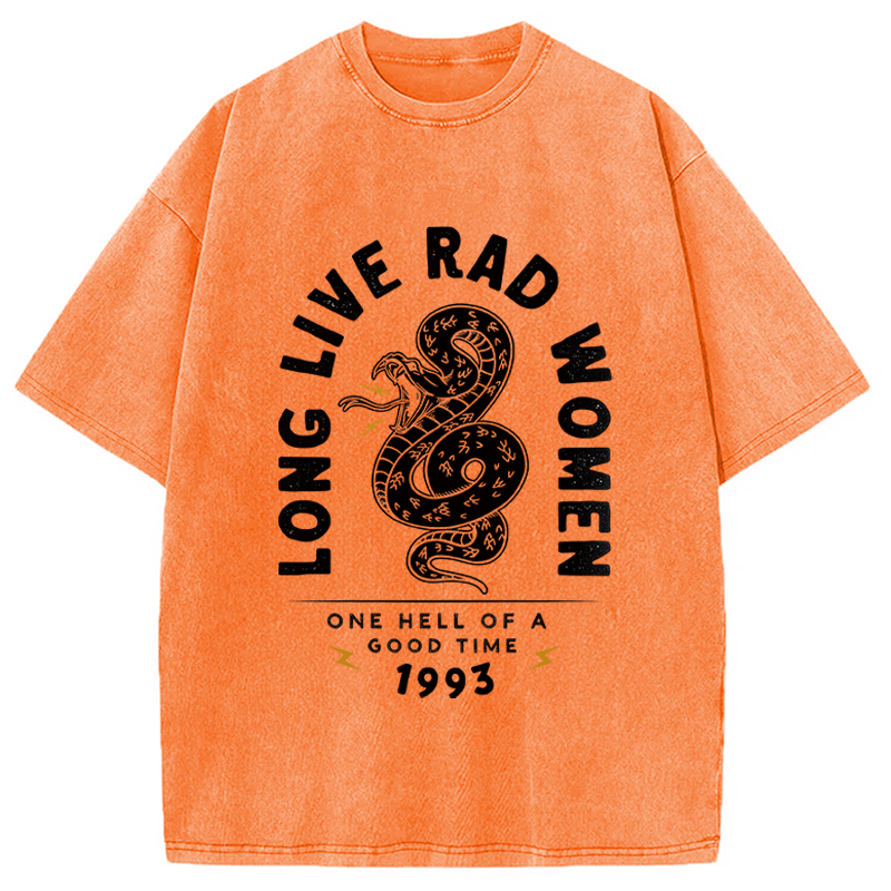 Modecanvas Long Live Rad Women DTG Printing Washed T-Shirt
