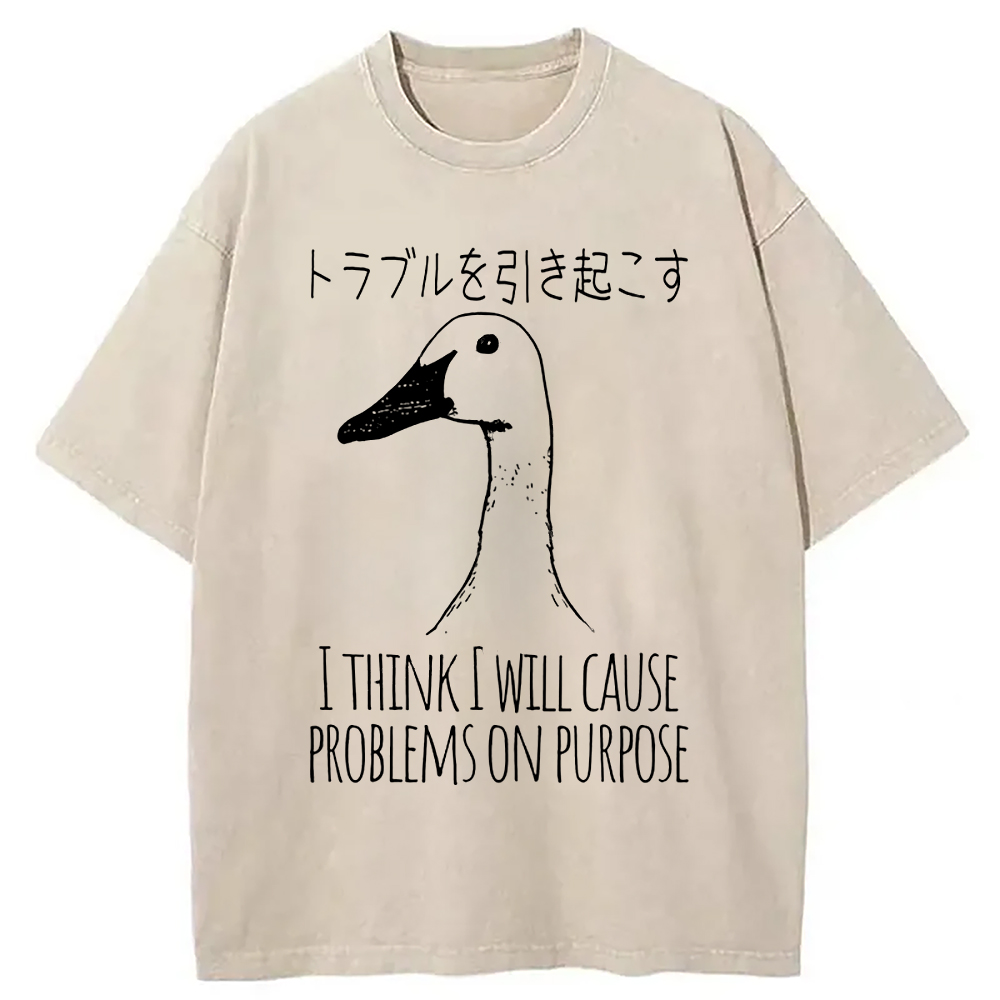 Modecanvas Silly Goose Funny Washed T-Shirt