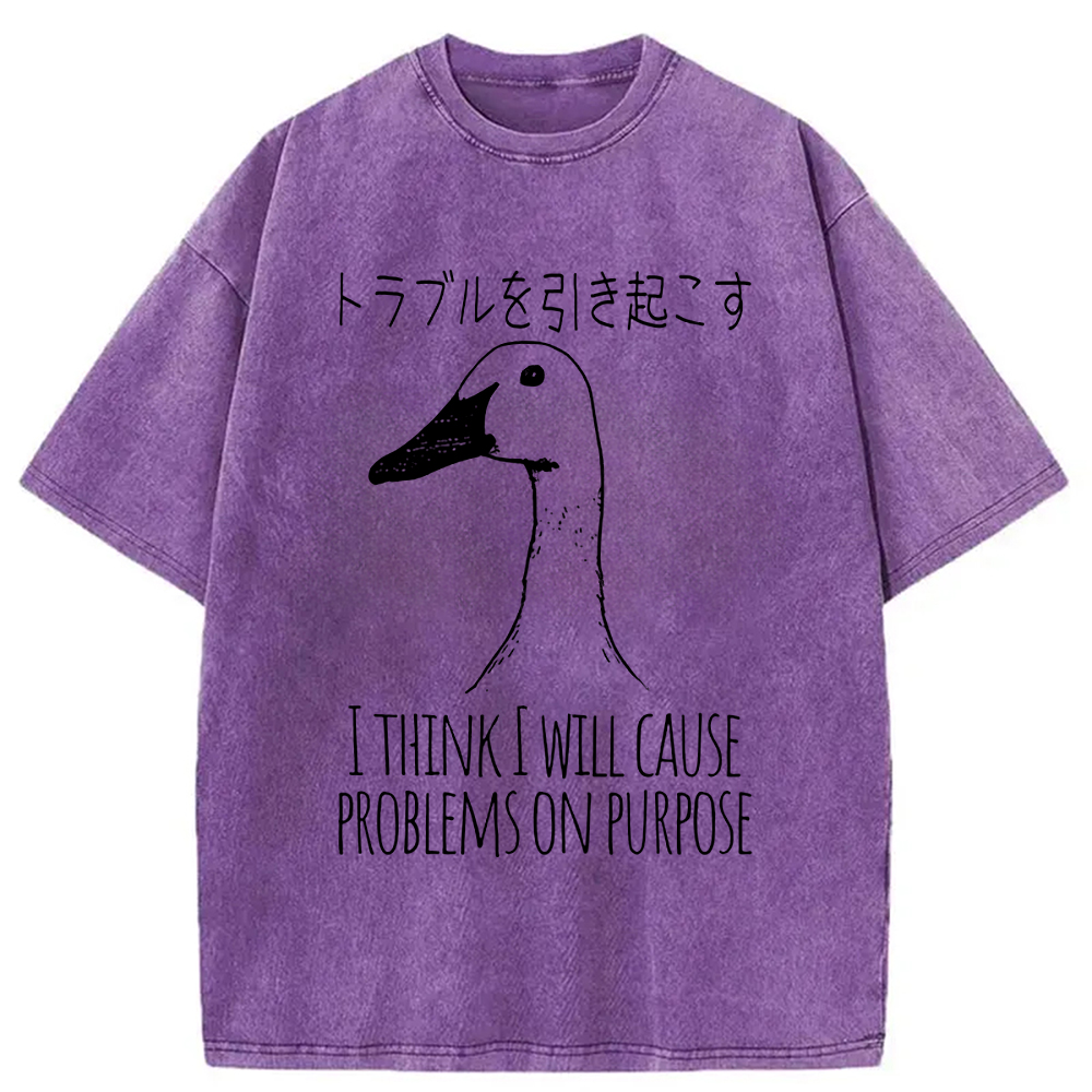 Modecanvas Silly Goose Funny Washed T-Shirt