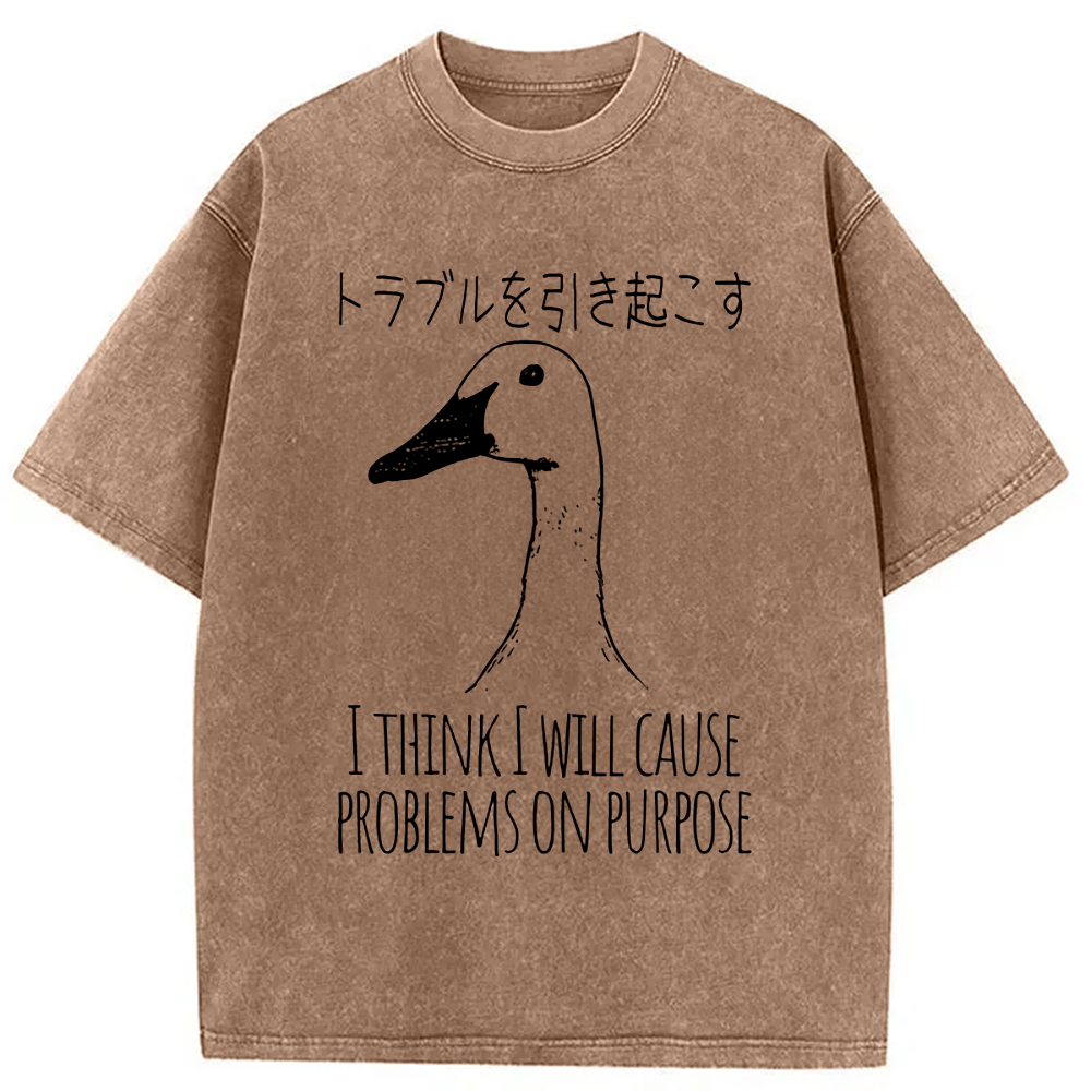 Modecanvas Silly Goose Funny Washed T-Shirt