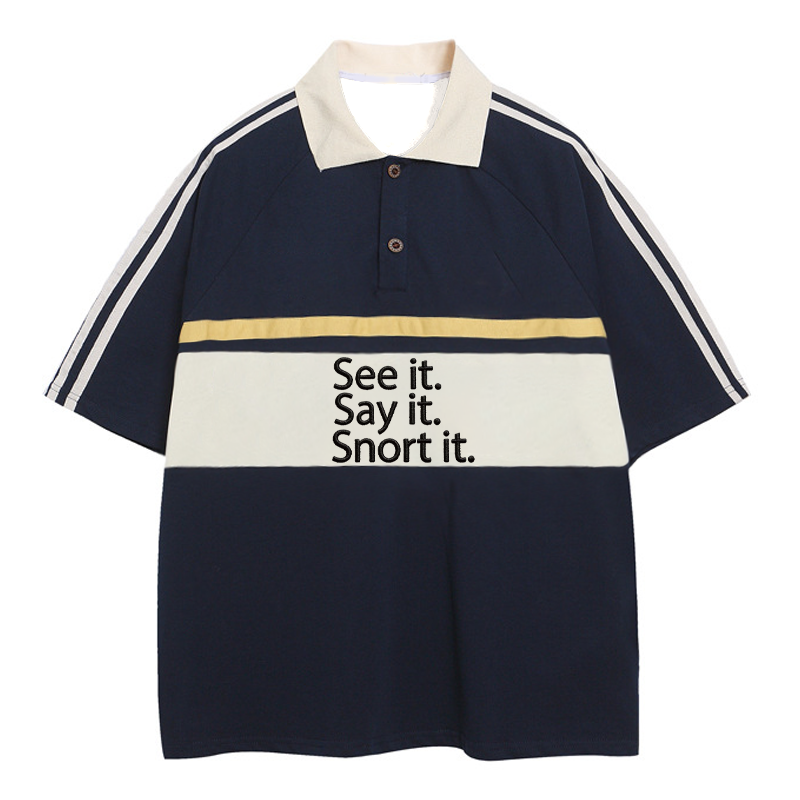 Modecanvas See It. Say It. Snort It. Polo Embroidered T-Shirt