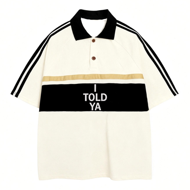 Modecanvas I TOLD YA Polo Embroidered T-Shirt