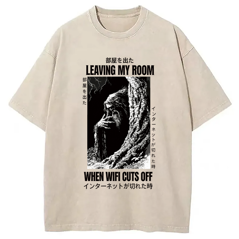 Modecanvas Funny Horror Gen Z Japanese DTG Printing Washed T-Shirt-modecanvas