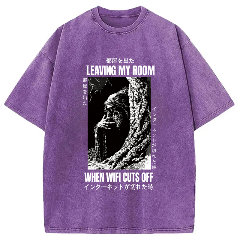 Modecanvas Funny Horror Gen Z Japanese DTG Printing Washed T-Shirt-modecanvas