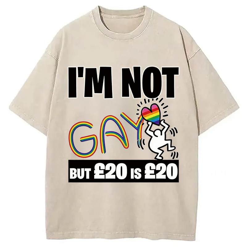 Modecanvas 20 Is 20 Heart Rainb DTG Printing Washed T-Shirt-modecanvas