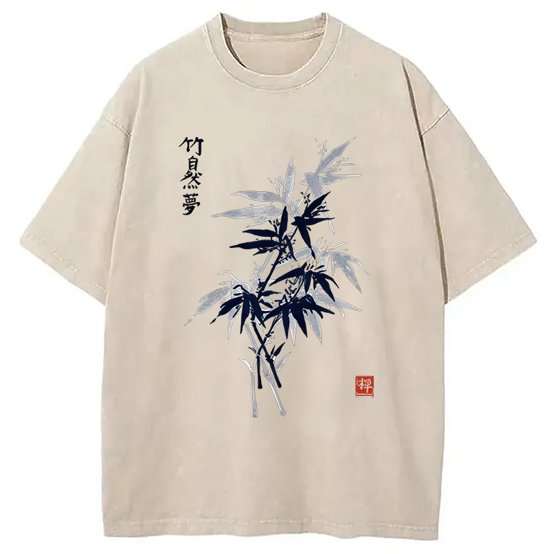 Modecanvas Vintage Bambo DTG Printing Washed T-Shirt-modecanvas