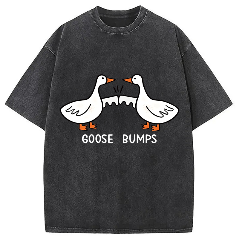 Modecanvas Goose Bumps DTG Printing Washed T-Shirt-modecanvas