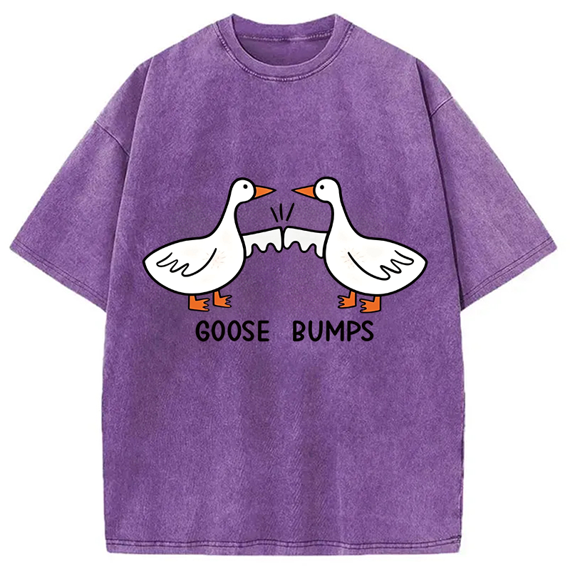 Modecanvas Goose Bumps DTG Printing Washed T-Shirt-modecanvas
