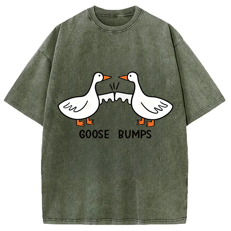 Modecanvas Goose Bumps DTG Printing Washed T-Shirt-modecanvas