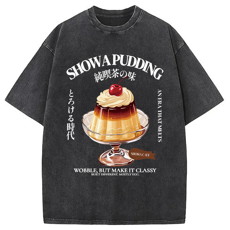 Modecanvas Japanese Pudding DTG Printing Washed T-Shirt-modecanvas