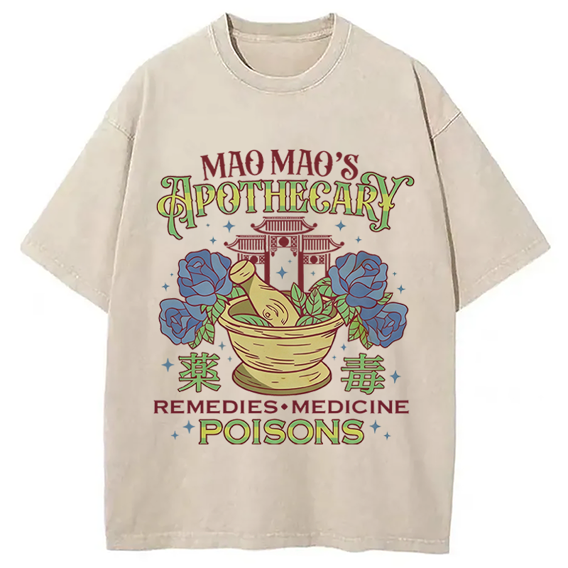 Modecanvas Apothecary Poisons DTG Printing Washed T-Shirt