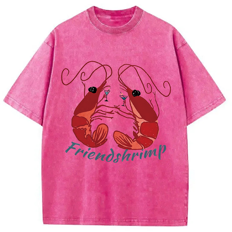 Modecanvas Friendshrimp DTG Printing Washed T-Shirt