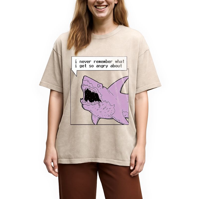 Modecanvas Angry About What? DTG Printing Washed T-Shirt