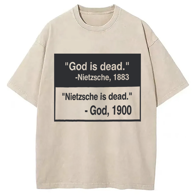 Modecanvas God Is Dead DTG Printing Washed T-Shirt