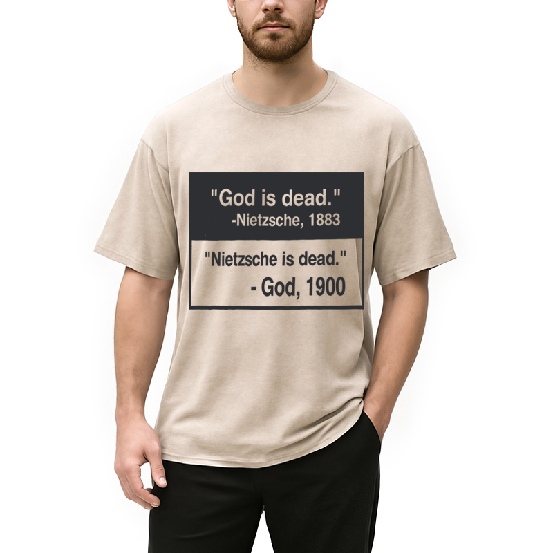 Modecanvas God Is Dead DTG Printing Washed T-Shirt