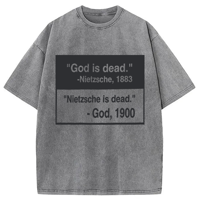 Modecanvas God Is Dead DTG Printing Washed T-Shirt