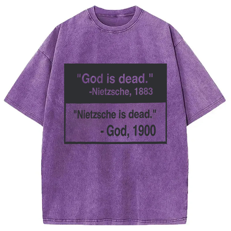 Modecanvas God Is Dead DTG Printing Washed T-Shirt
