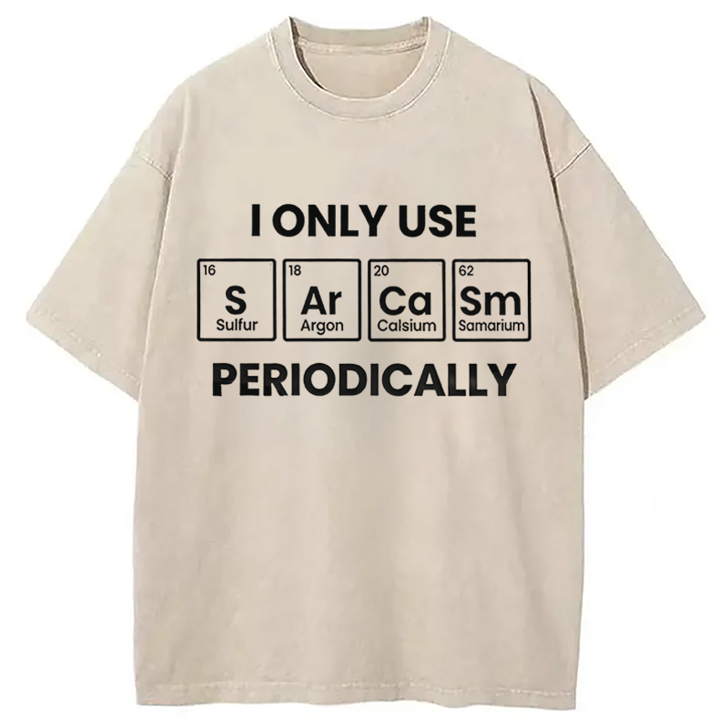 Modecanvas Funny Sarcasm Periodically DTG Printing Washed T-Shirt