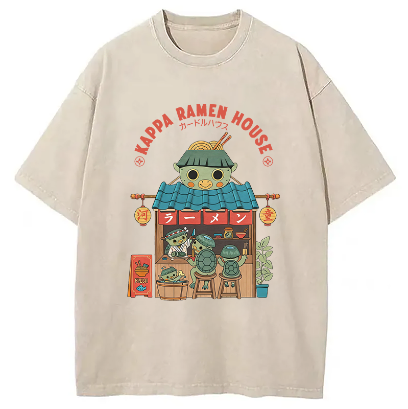 Modecanvas Kappa Ramen House DTG Printing Washed T-Shirt