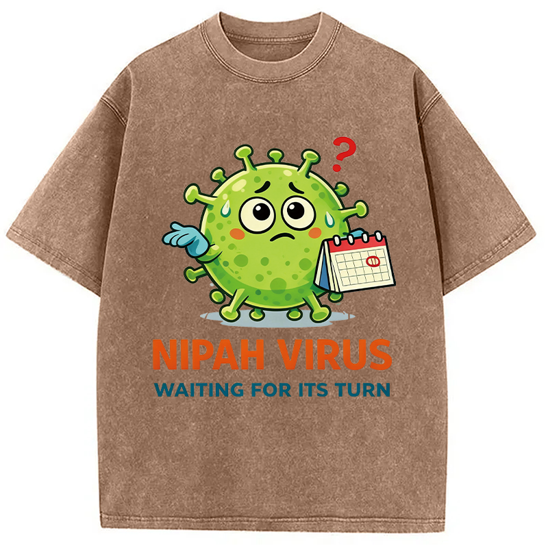 Modecanvas Nipah Virus DTG Printing Washed T-Shirt