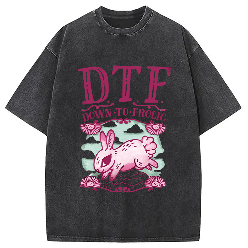 Modecanvas DTF Down To Frolic DTG Printing Washed T-Shirt