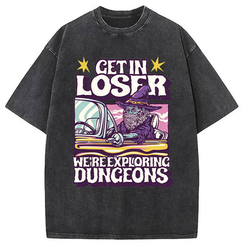 Modecanvas Get In Loser DTG Printing Washed T-Shirt