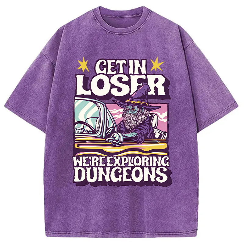 Modecanvas Get In Loser DTG Printing Washed T-Shirt