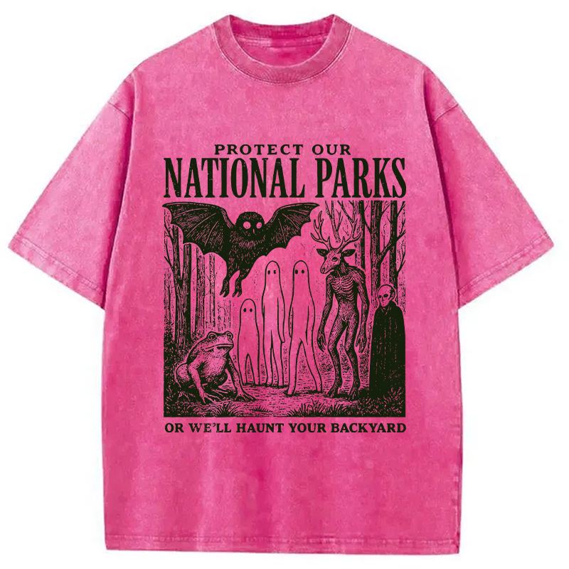 Modecanvas Protect Our Parks DTG Printing Washed T-Shirt