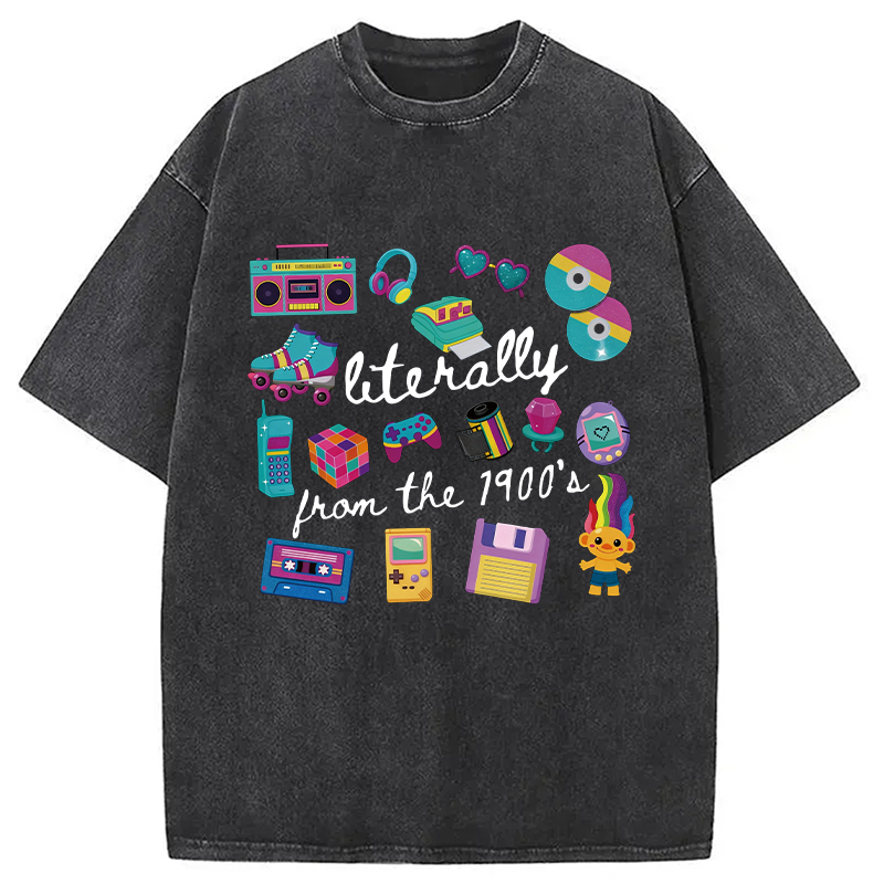 Modecanvas Literally From The 1900s DTG Printing Washed T-Shirt