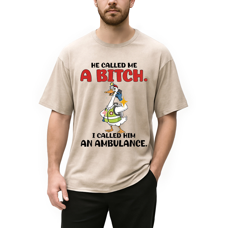 Modecanvas Duck Cancer DTG Printing Washed T-Shirt
