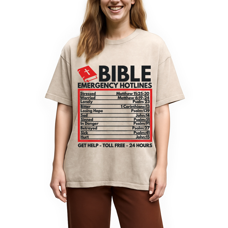 Modecanvas Funny Christian Jesus DTG Printing Washed T-Shirt