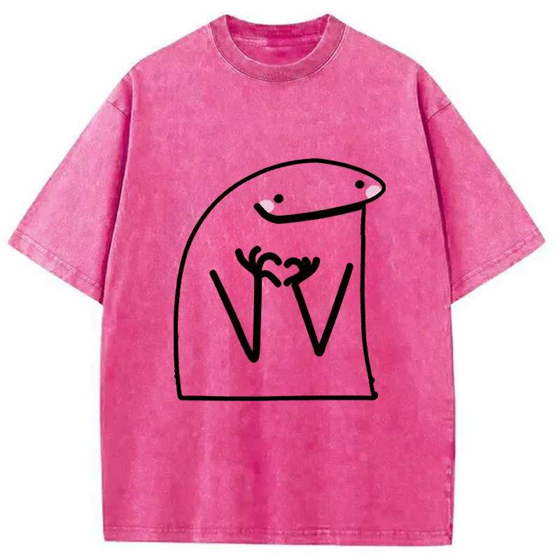 Modecanvas Lovely Flork DTG Printing Washed T-Shirt