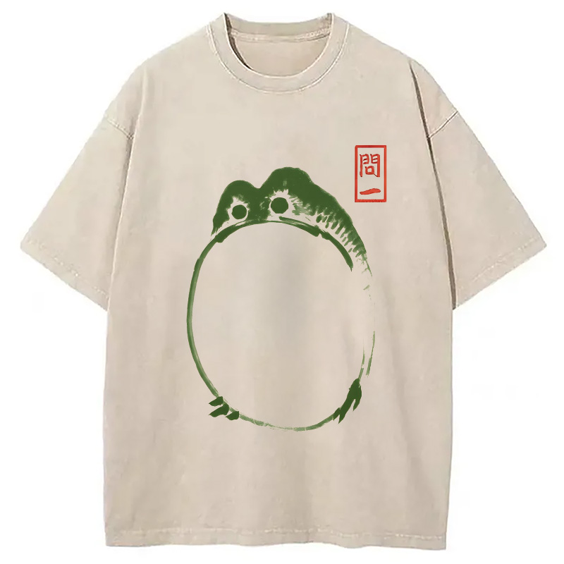 Modecanvas Big Belly Frog Washed T-Shirt