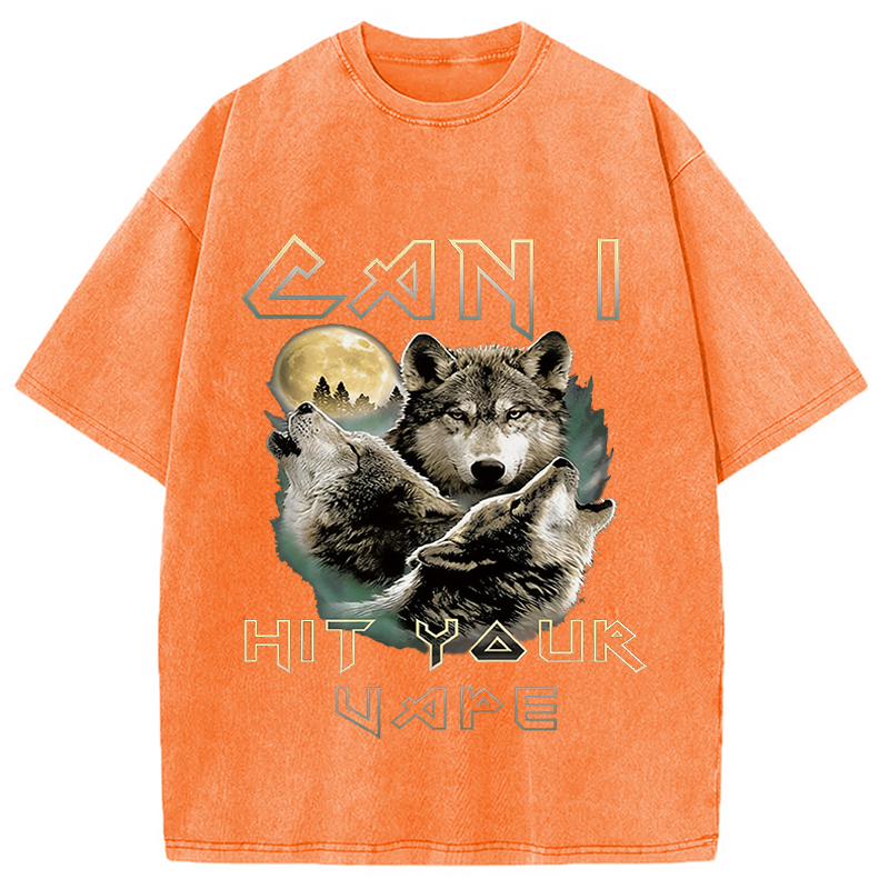 Modecanvas Can I Hit Your Vape Meme DTG Printing Washed T-Shirt