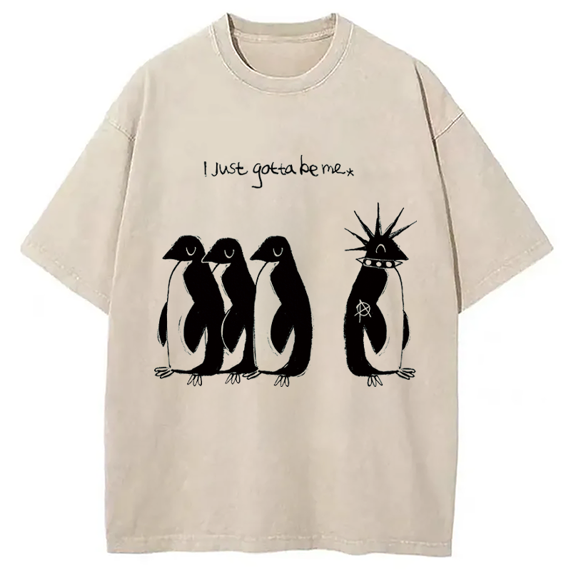 Modecanvas I Just Gotta Be Me DTG Printing Washed T-Shirt