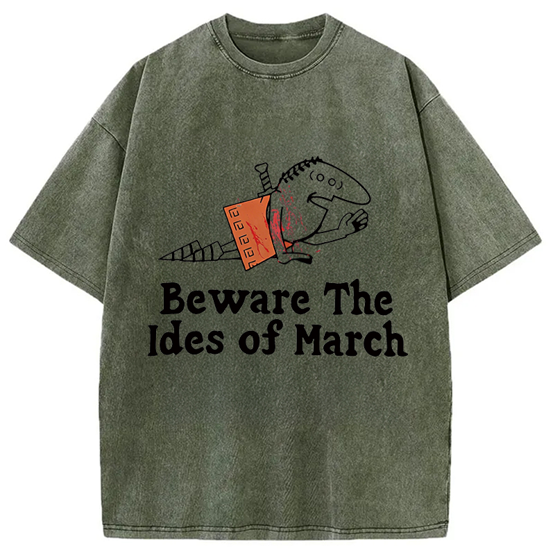 Modecanvas Beware The Ides Of March Washed T-Shirt-modecanvas