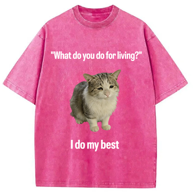 Modecanvas I Do My Best DTG Printing Washed T-Shirt