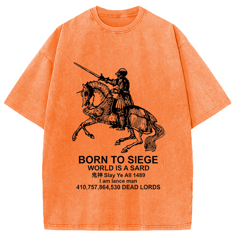 Modecanvas Born To Siege DTG Printing Washed T-Shirt