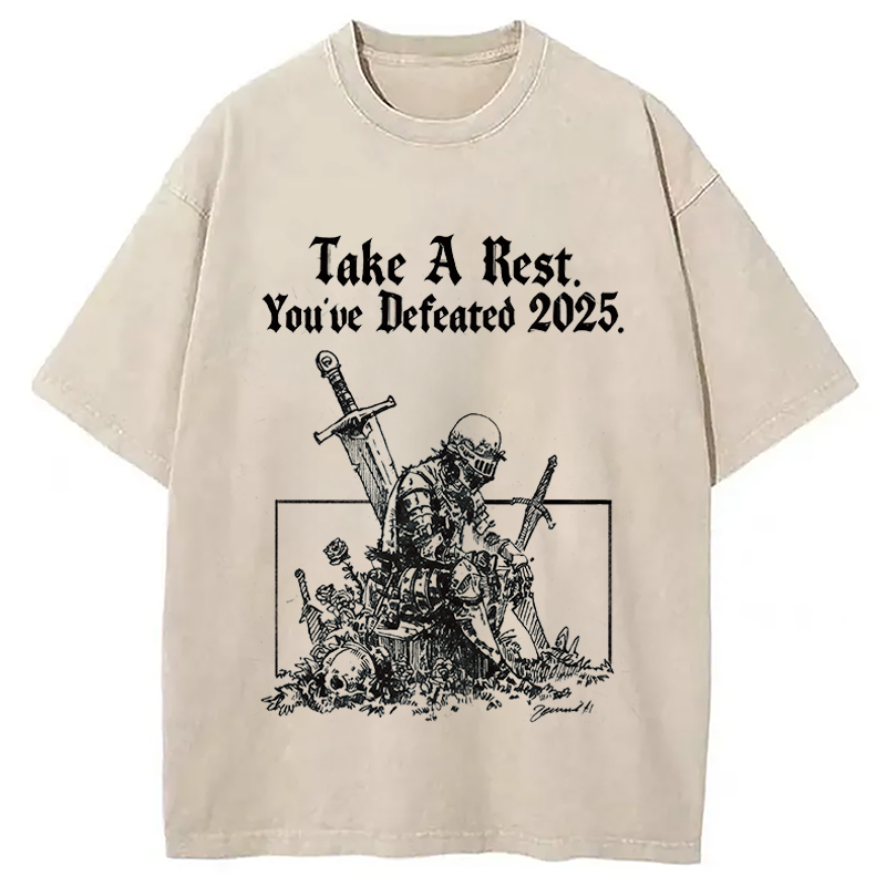 Modecanvas Take A Rest DTG Printing Washed T-Shirt