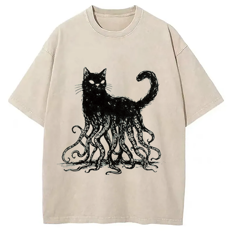 Modecanvas Catpus DTG Printing Washed T-Shirt