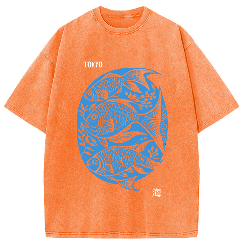 Modecanvas Tokyo Sea Life Park Washed T-Shirt