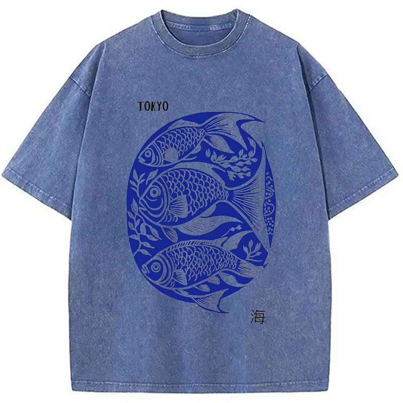 Modecanvas Tokyo Sea Life Park Washed T-Shirt